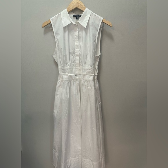 NWT! J.Crew Fitted-waist shirtdress in cotton poplin. Size 8 Petite - Picture 2 of 7